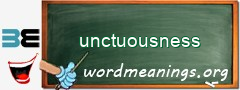 WordMeaning blackboard for unctuousness